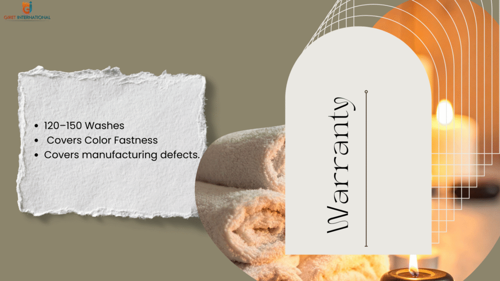 Premium hospitality bath linen collection by Giret – absorbent, soft, and long-lasting cotton towels.