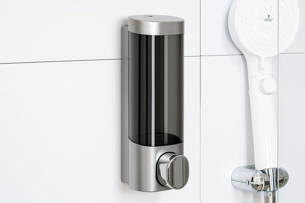 Elegant GIRET Soap Dispenser in a luxurious hotel bathroom, enhancing premium hygiene.