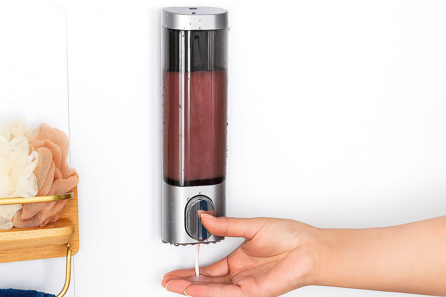 Stylish GIRET Soap Dispenser in a restaurant restroom, blending luxury with functionality.