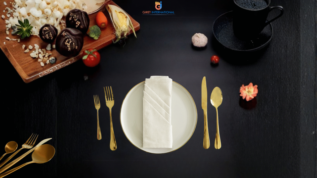 Premium Giret CCG cutlery, crockery, and glassware for luxury dining experiences.
