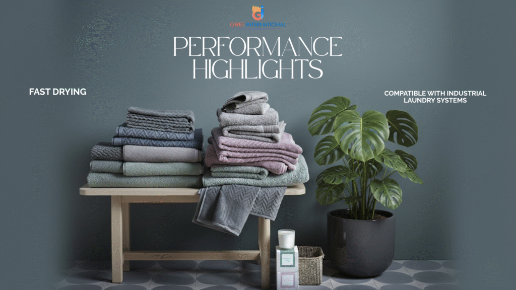 Close-up of GIRET Towels soft texture highlighting 600–750 GSM premium fabric quality used in five-star hotels.