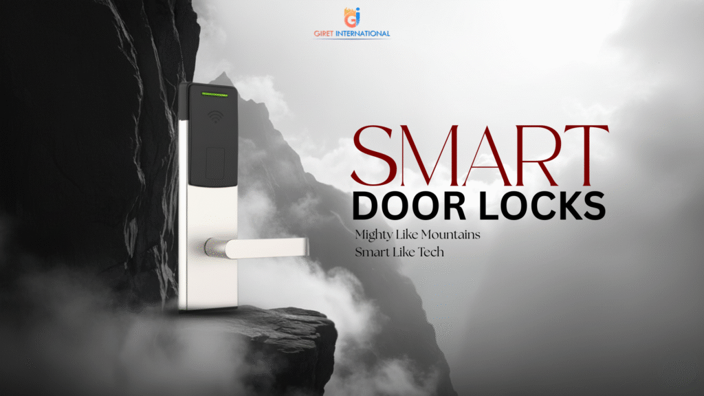 RFID locks by Giret installed on a luxury hotel room door, ensuring secure, contactless guest access and modern hospitality design.