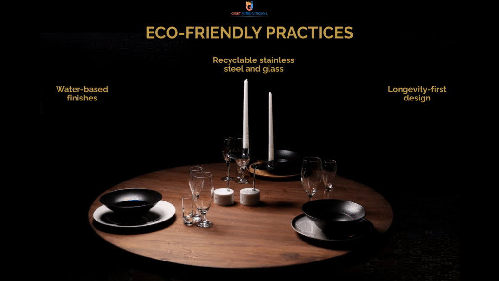 Premium Giret CCG cutlery, crockery, and glassware for luxury dining experiences.