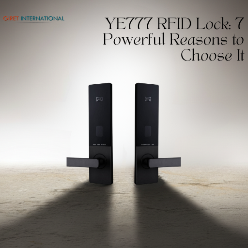 Sleek Matte Black YE777 RFID Door Lock – Secure Access System by Giret