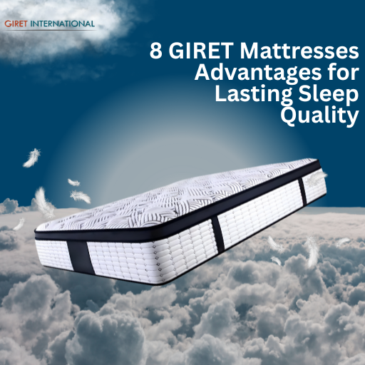 Eco-friendly GIRET Mattress with motion isolation and breathable fabric, engineered for luxury hospitality and wellness spaces