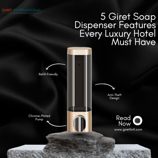 Modern Giret Soap Dispenser in boutique hotel bathroom