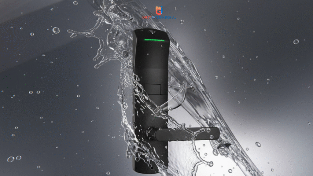 Premium GIRET YE23 RFID Lock designed for modern hotels with SS304 body, PU enamel coating, and smart card access.