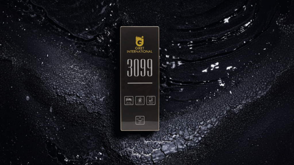 Modern Hotel DND Panel with touchless design and AI integration.