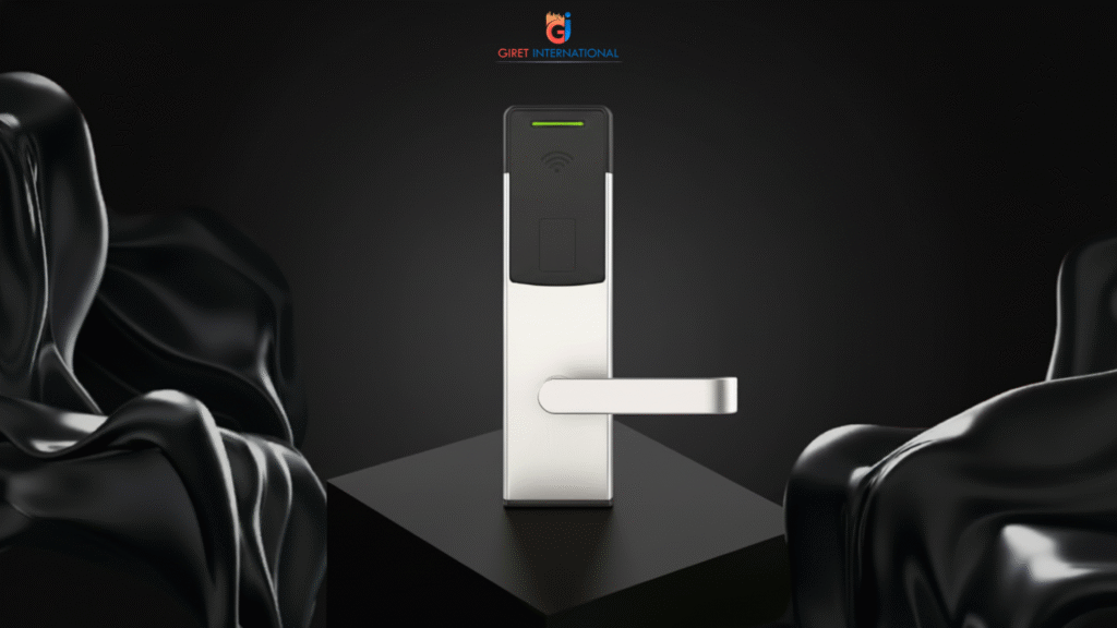 GIRET S21 RFID Lock on hotel corridor door ensuring durable, low-maintenance, guest-friendly security