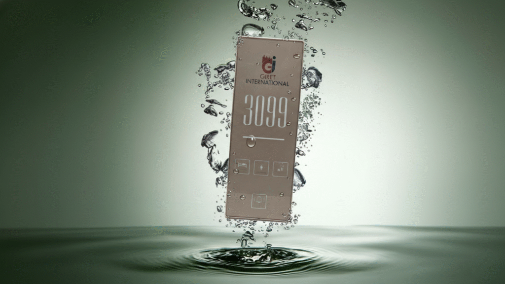 Slim vertical DND Outer Panel in black, grey, and gold finish