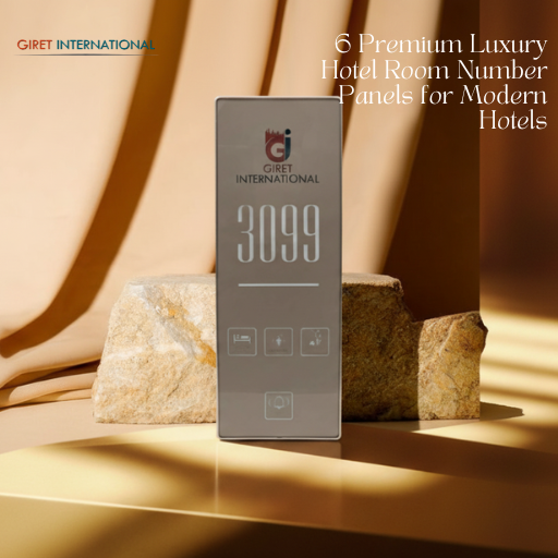 Luxury Hotel Room Number Panel with integrated soft LED backlighting for superior corridor visibility and modern design.