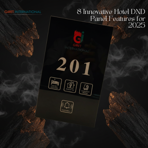 Smart Hotel DND Panel with motion-sensing technology in modern hotel room.