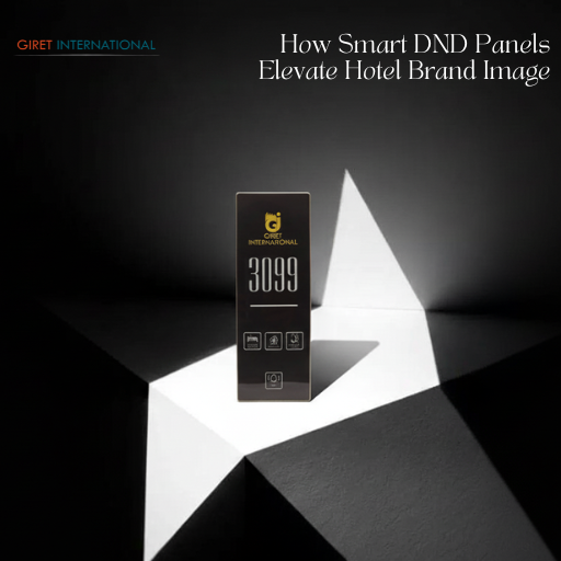 Smart Hotel DND Panels with LED indicators in luxury room.