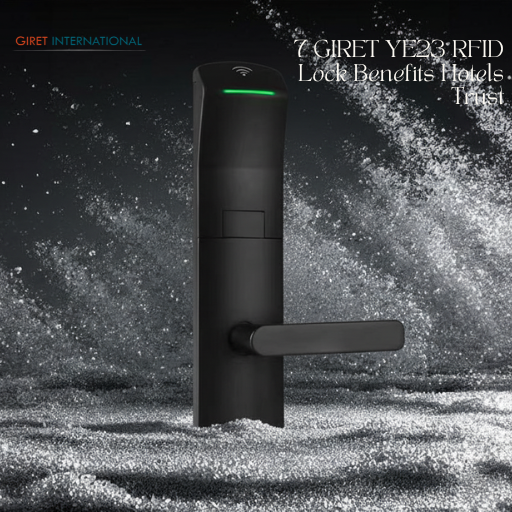 GIRET YE23 RFID Lock with advanced fireproof, waterproof design and 600 audit trail system for hotel safety management.