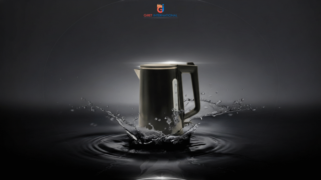 Premium Giret Electric Kettle in gunmetal finish for hospitality use