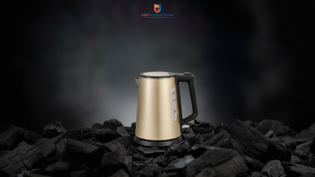 Modern black Giret Electric Kettle for luxury hotel guest rooms