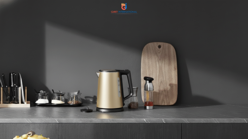 Black Giret Electric Kettle for premium in-room guest convenience