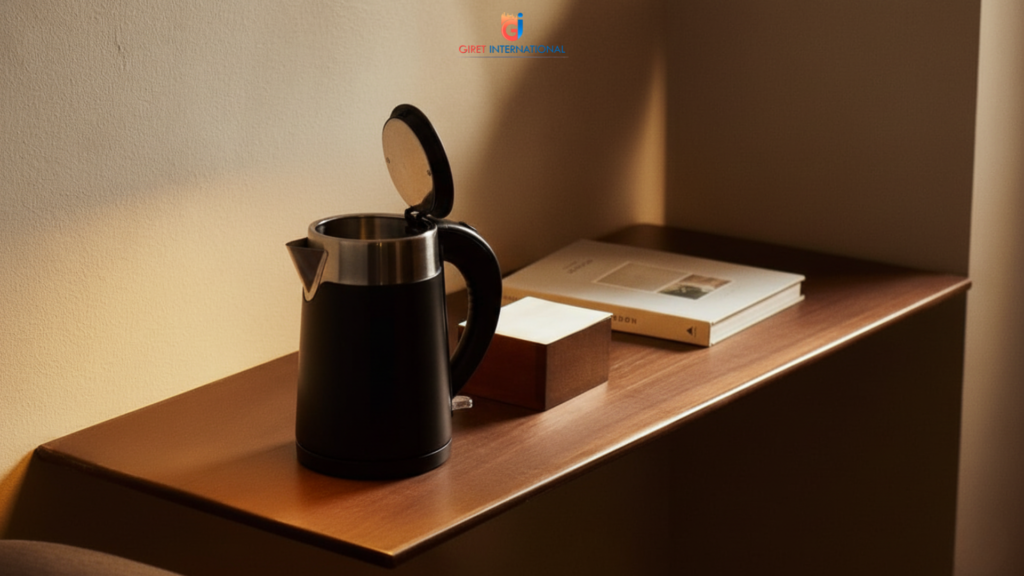 MYL Electric Kettle with visible water level window and safety control