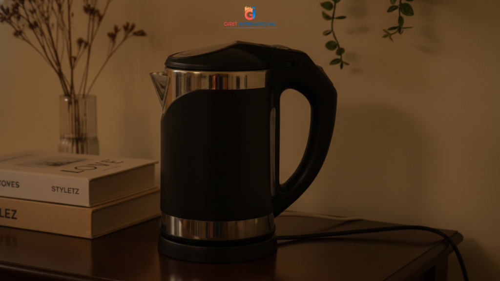 Luxe electric kettle with double wall SS304 and ABS for hotel rooms