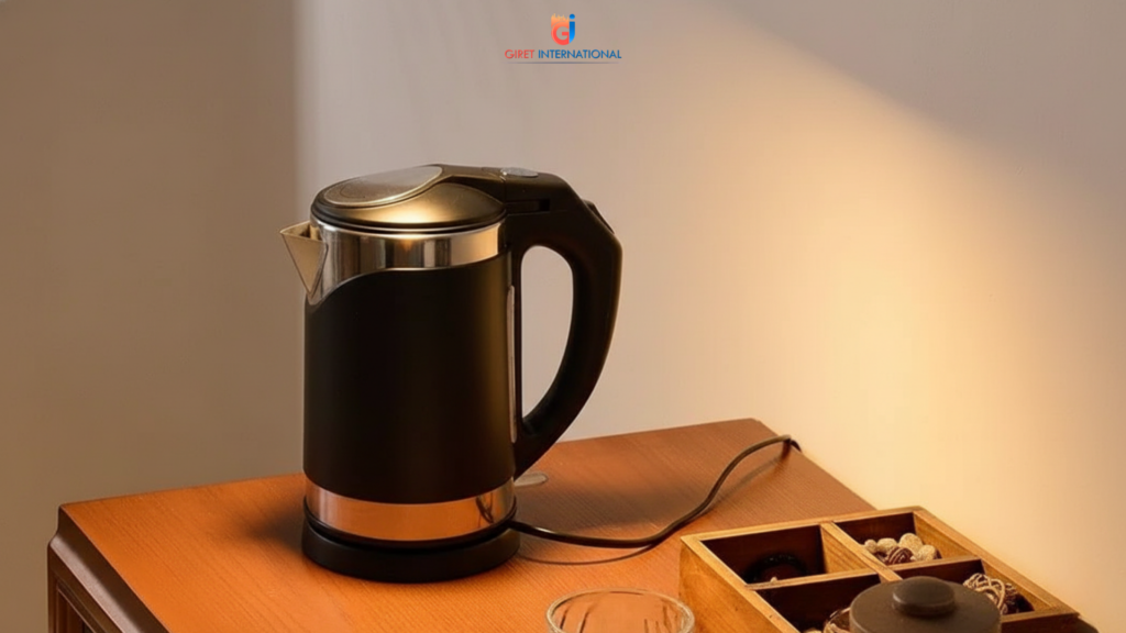 Luxe Electric Kettle with visible water level window in hotel rooms