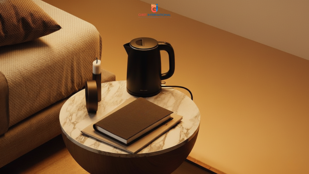 KKN electric kettle featuring SS304 stainless steel interior for hotels