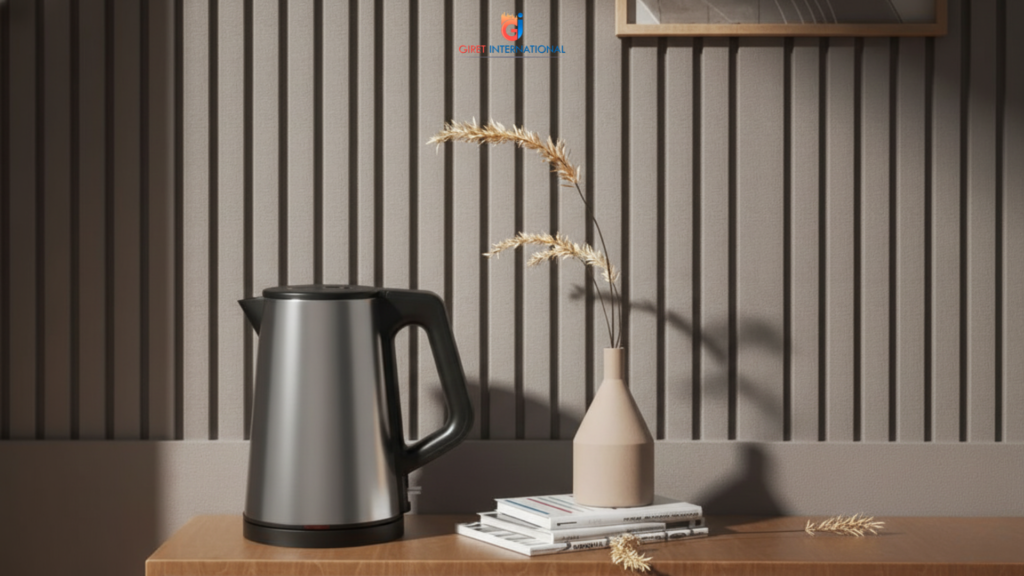 Attractive ZEO Electric Kettle design in black gunmetal for modern rooms