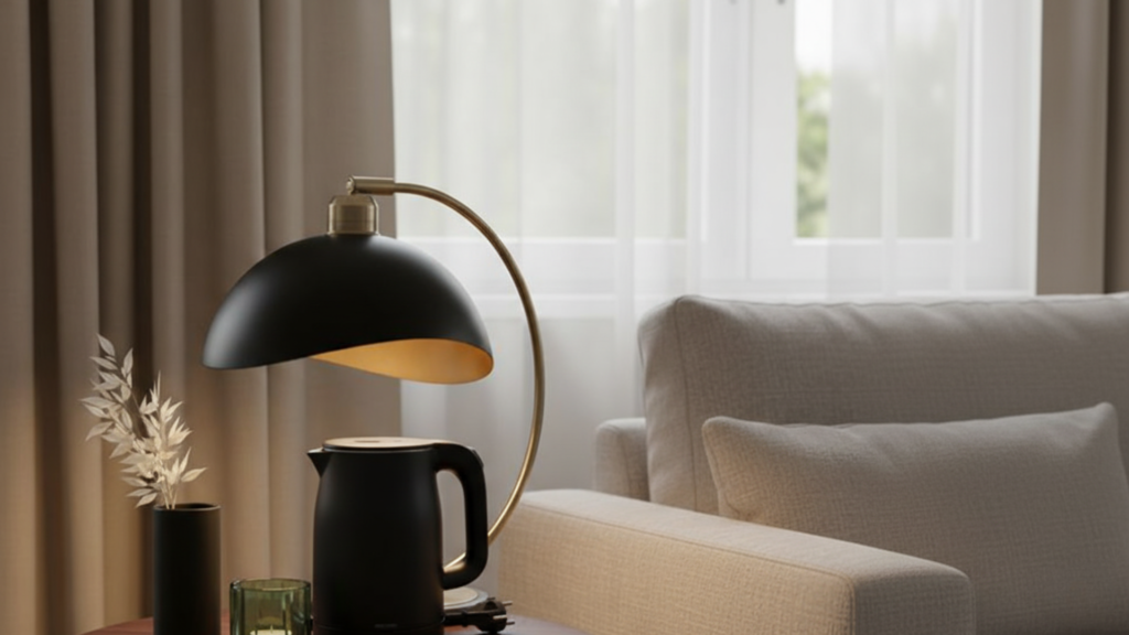 KKN electric kettle with stable base design for hospitality environments