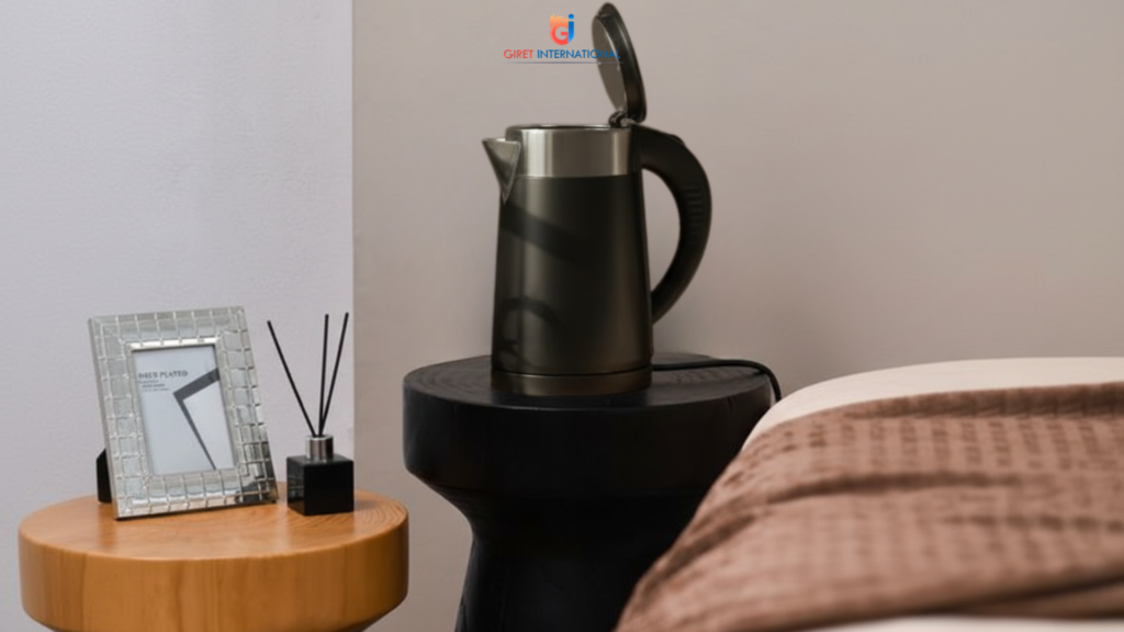 MYL electric kettle durable build for hotel room operations