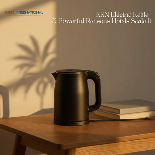 KKN electric kettle designed for hotel room safety and daily guest use