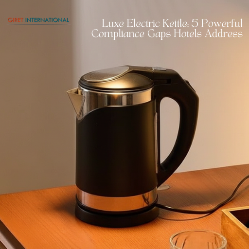 Luxe Electric Kettle with visible water level window in hotel rooms