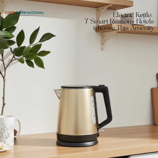 Electric kettle for tea and coffee in modern hotel