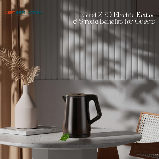 Giret ZEO Electric Kettle in gunmetal finish for premium hotel décor