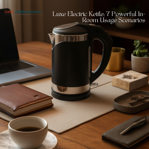 Luxe electric kettle modern design for hotel guest convenience
