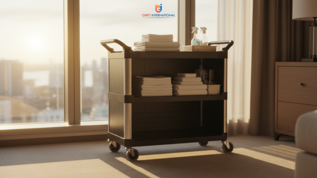 Enclosed housekeeping trolley for hotels by Giret International