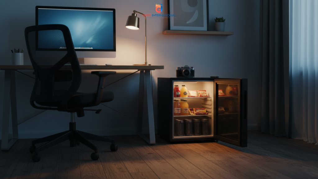 Giret International mini fridge for hotels with glass door design