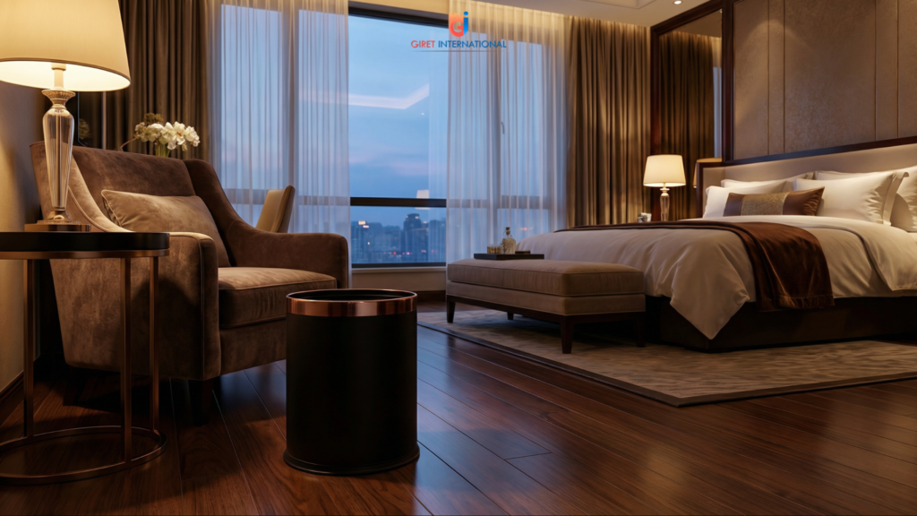 Giret International dustbin for hotels used in guest rooms and bathrooms