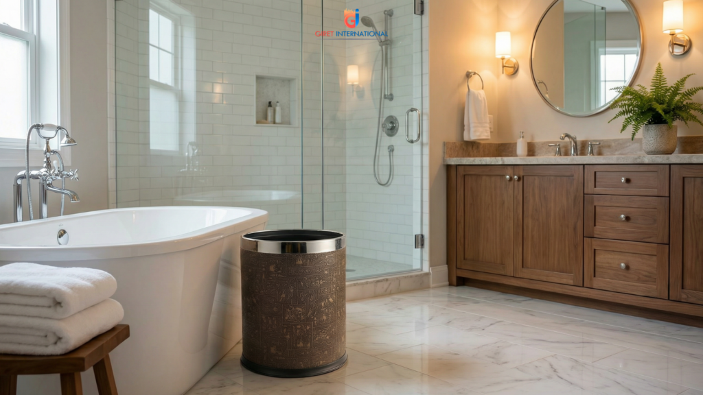 Giret bathroom dustbin for hotels suitable for daily hotel cleaning