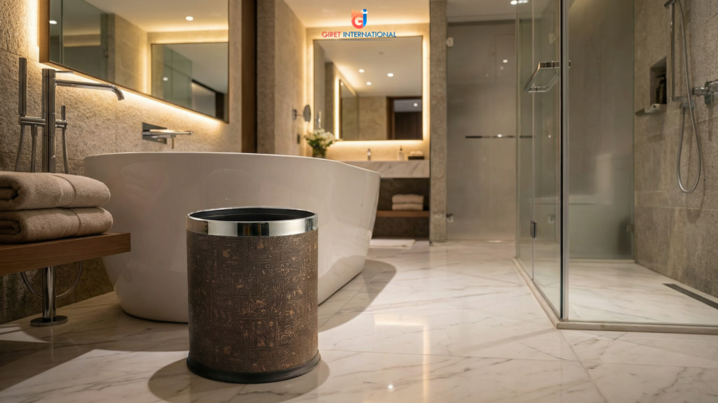 Hygienic bathroom dustbin for hotels by trusted brand Giret