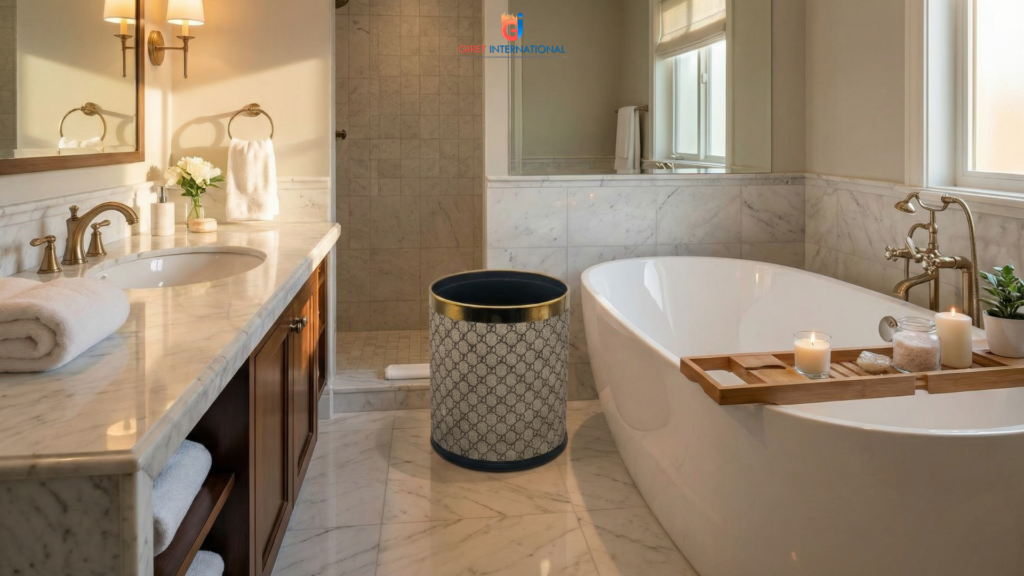 Metal Dustbin for hotels India supplied by Giret International