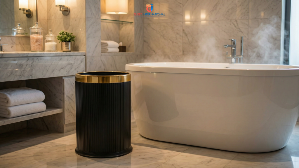 Giret International bathroom dustbin for hotels with odor control design