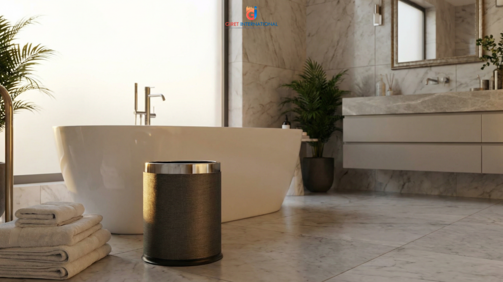 Bathroom dustbin for hotels by Giret International designed for strict hygiene