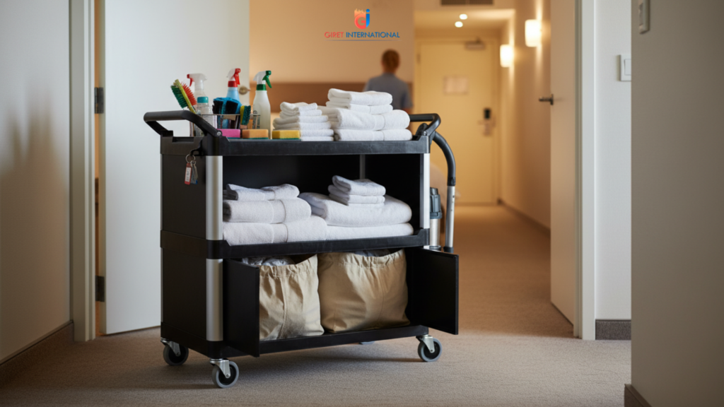 HK trolley black enclosed utility cart by Giret International