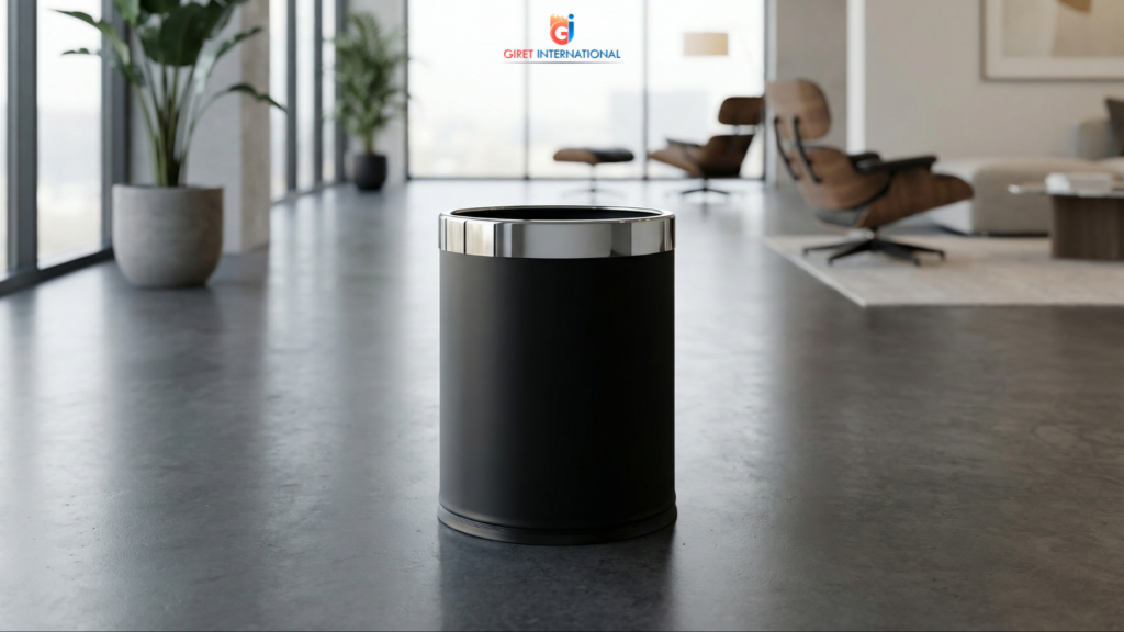 Hotel bathroom dustbin from Giret International for superior hygiene control