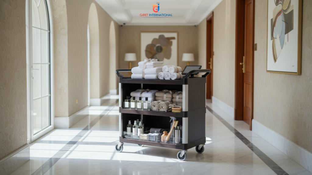 HK trolley for hotels by Giret with closed side panels