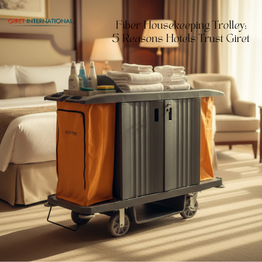Modern fiber housekeeping trolley designed for hotel housekeeping departments