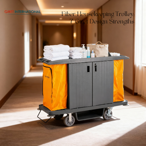Hotel fiber housekeeping trolley with wheels for efficient housekeeping staff