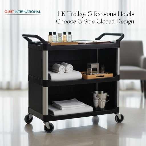 Giret housekeeping trolley professional enclosed utility cart
