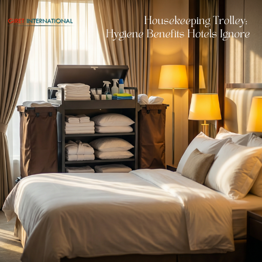 Giret housekeeping trolley with organized shelves and locking system