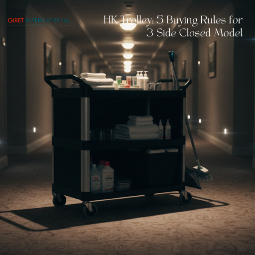 Enclosed HK trolley by Giret for professional housekeeping