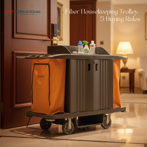Commercial fiber housekeeping trolley for resorts and premium hospitality